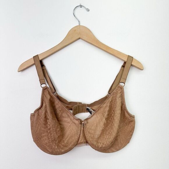 Chantelle Women’s Tan Teracotta Lace Illusion Seamless Unlined Underwire Bra - Picture 12 of 12